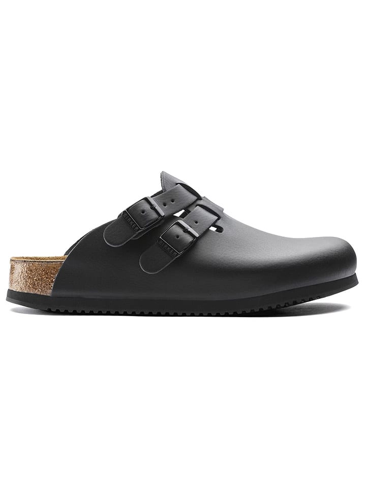 Leder-Clogs "Kay" in Schwarz