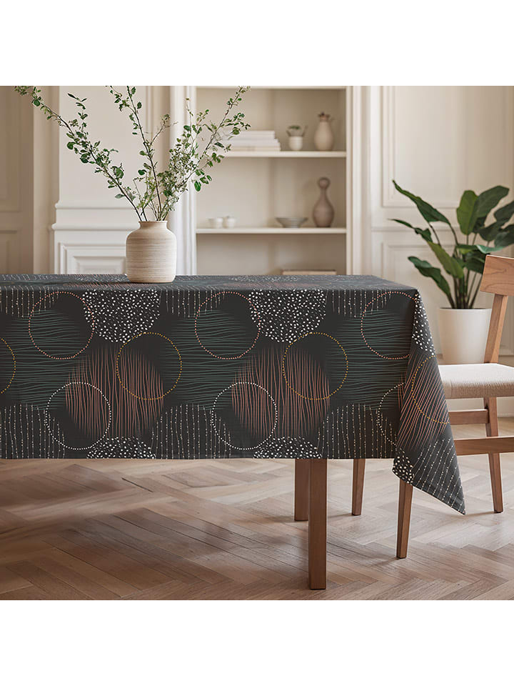Tischdecke "Nordic Naroa" in Anthrazit/ Gelb/ Weiß