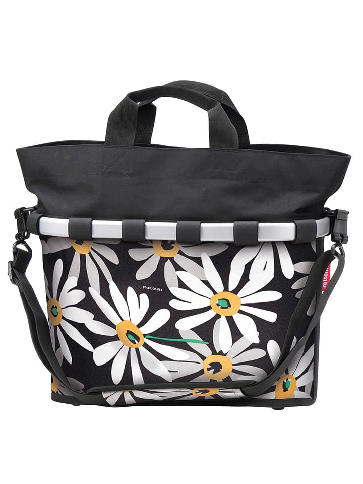 Fietsmand "KLICKfix" zwart/wit - (B)40 x (H)35 x (D)20 cm
