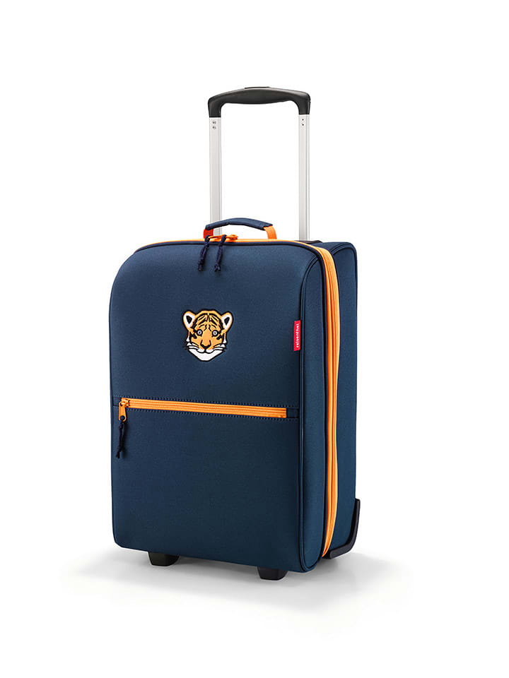 Softcase-Trolley "Tiger" in Dunkelblau/ Orange - (B)29 x (H)43 x (T)18 cm
