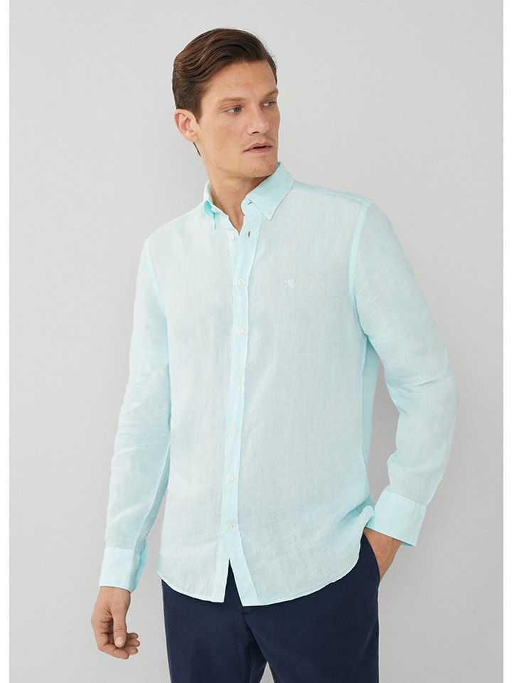 Leinen-Hemd - Regular fit - in Mint