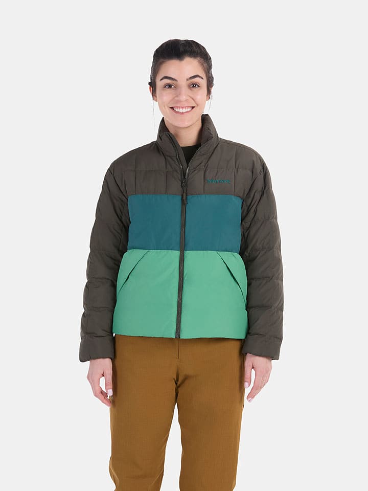 Donsjas "Ares" antraciet/turquoise/groen
