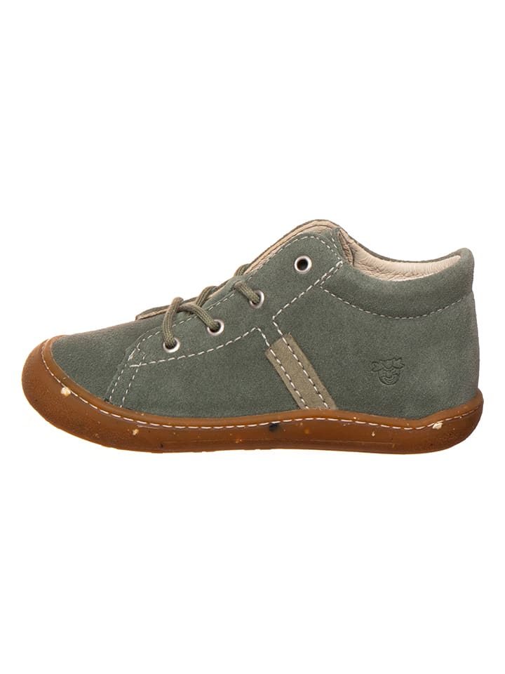 Leder-Sneakers in Grün