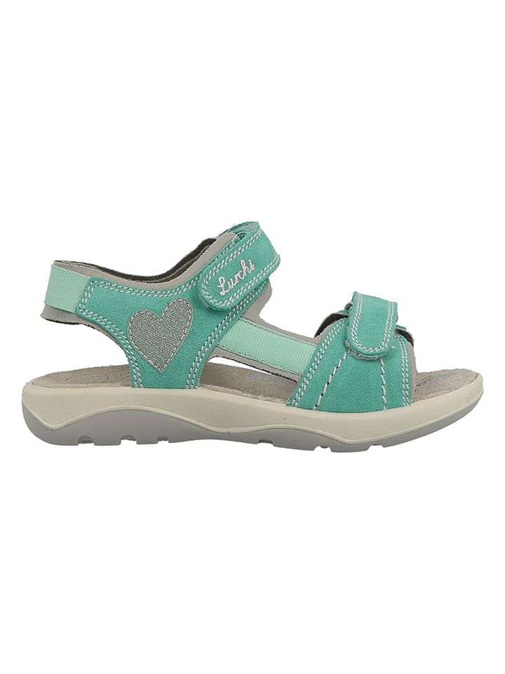 Leren sandalen turquoise