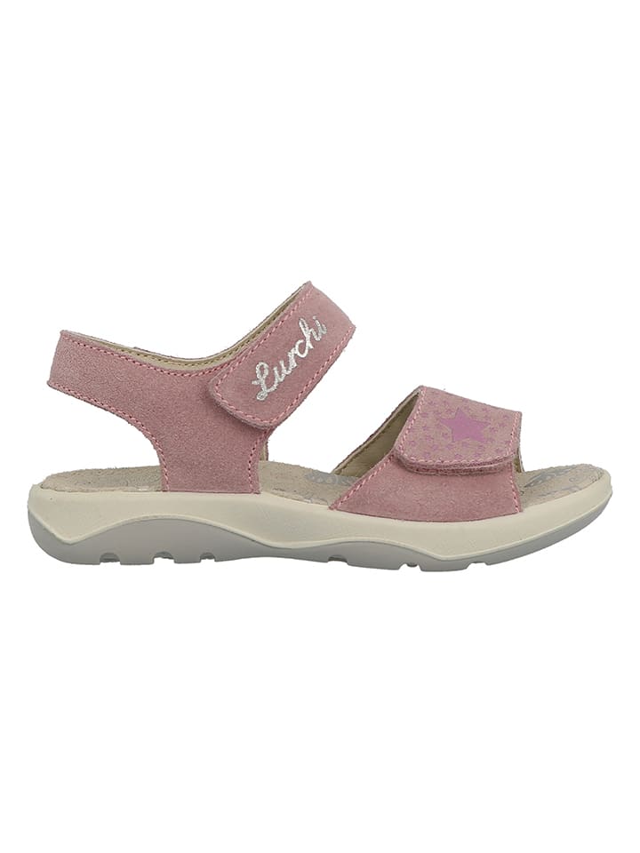 Leren sandalen lichtroze