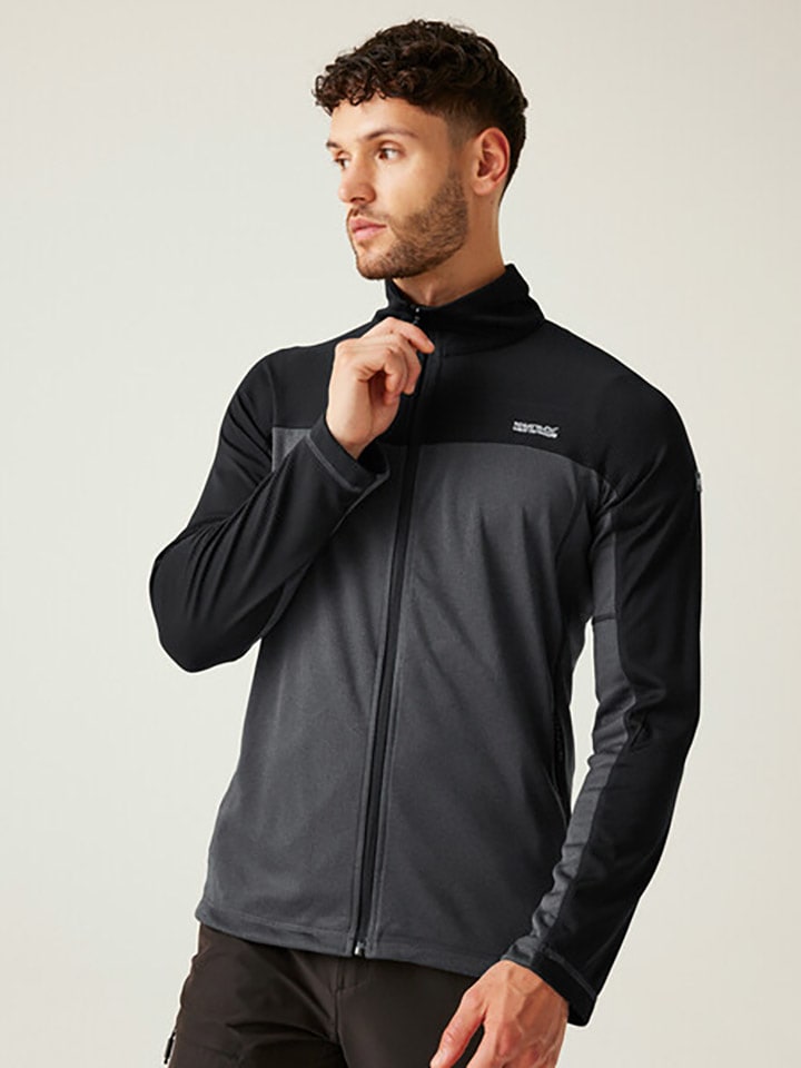 Fleecejacke "Highton" in Anthrazit/ Schwarz