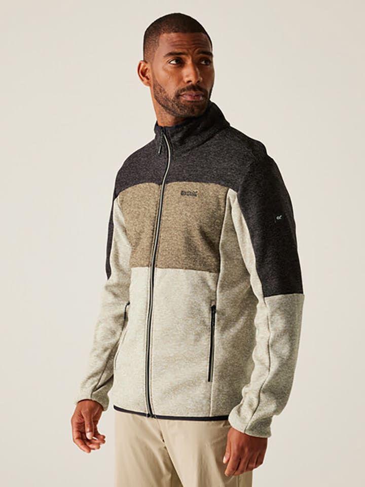 Fleece vest "Elram" beige/lichtbruin/zwart