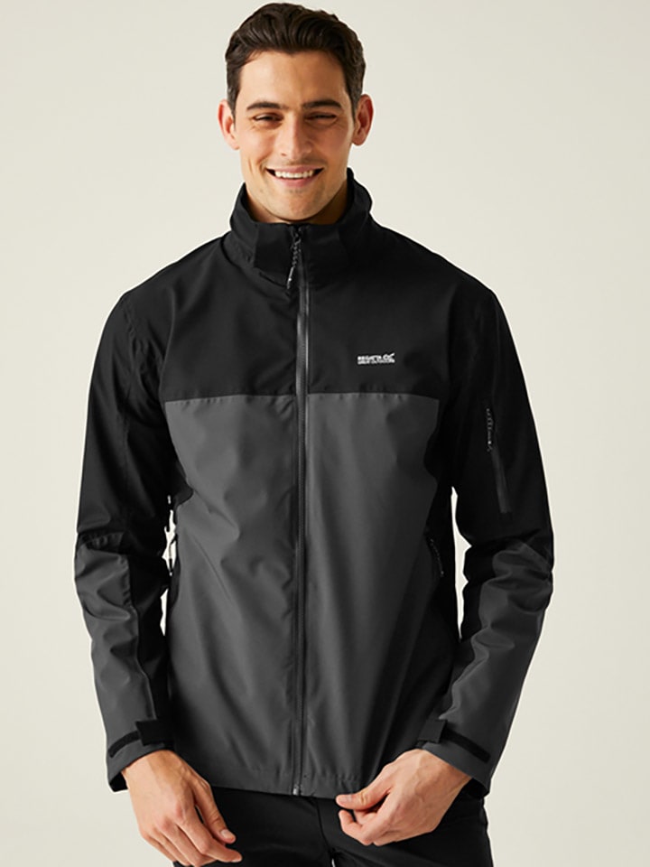 Regenjacke "Bosfield III" in Schwarz/ Anthrazit