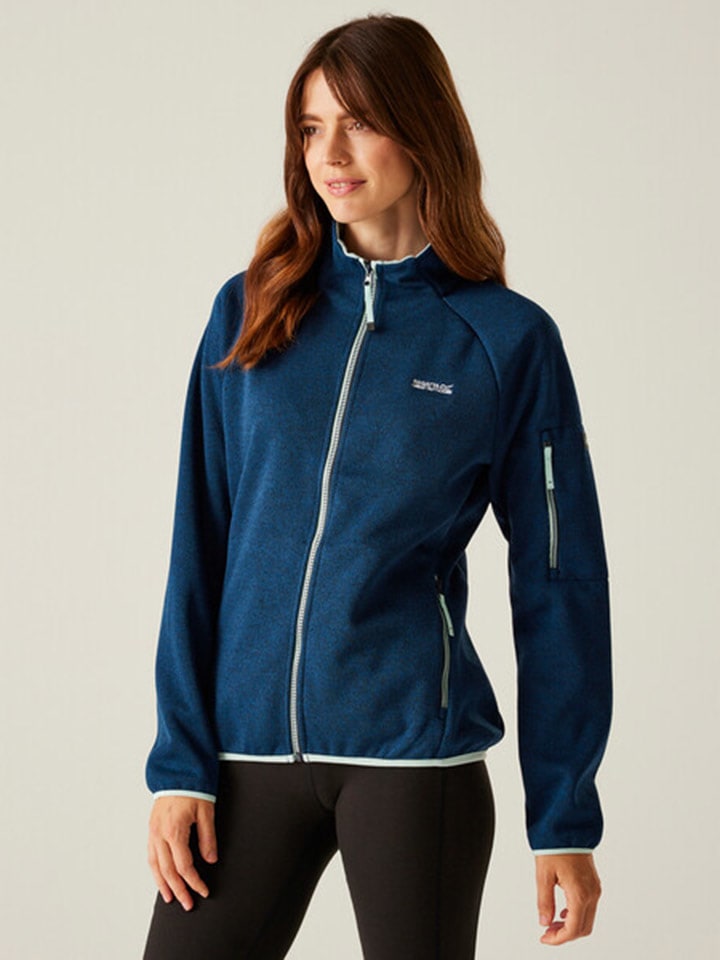 Fleecejacke "Ravenhill" in Dunkelblau/ Hellblau