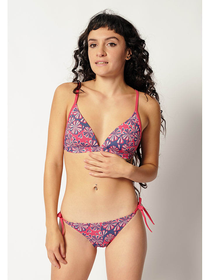 Bikini-Oberteil in Blau/ Pink