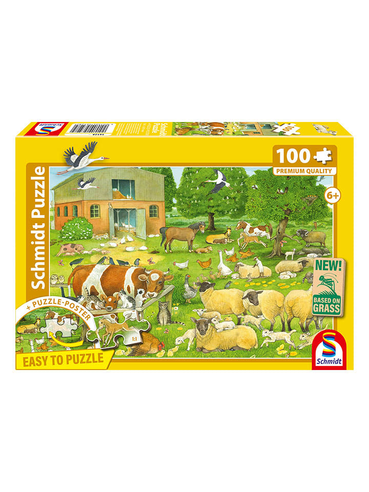 100tlg. Puzzle "Tierkinder auf dem Bauernhof" - ab 6 Jahren