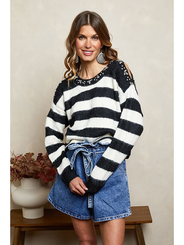 Sweter "Polka" w kolorze czarno-białym