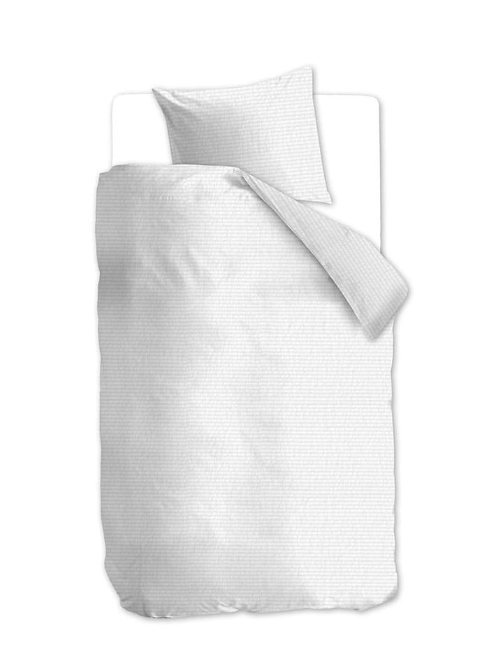 Seersucker beddengoedset "Wave" wit