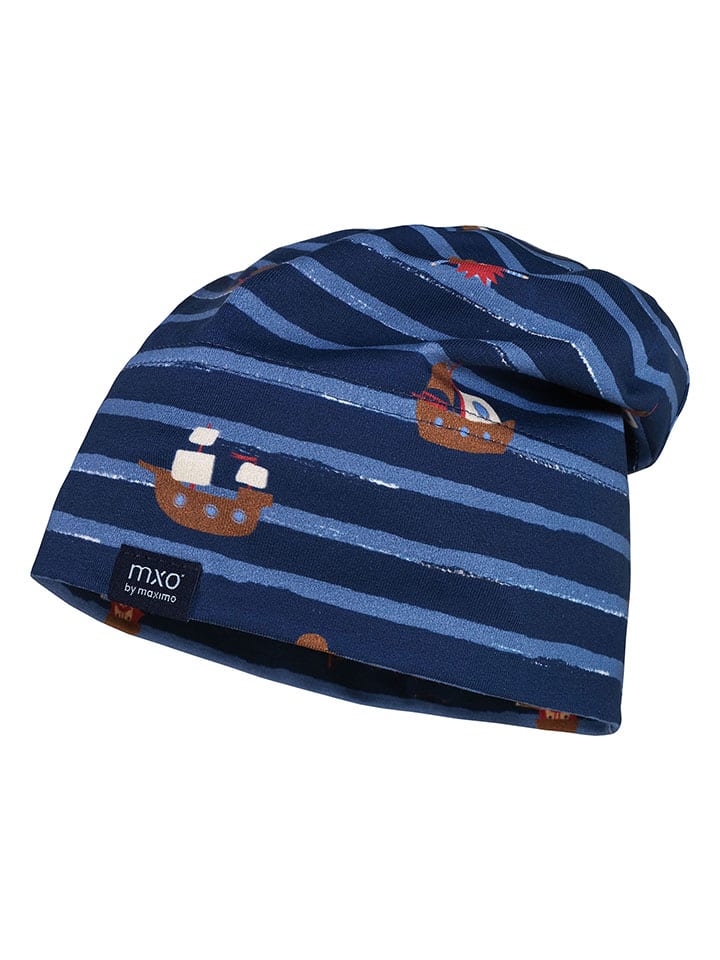 Czapka beanie w kolorze granatowo-błękitnym