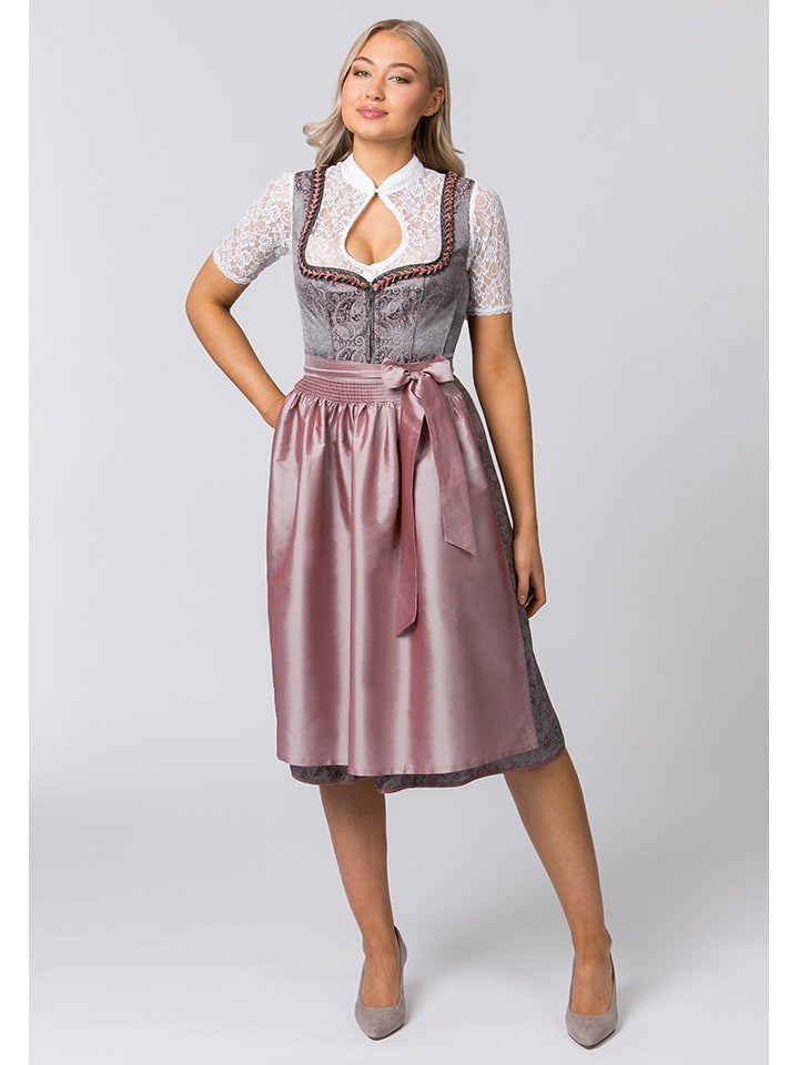 Dirndl ''Emma'' in Grau/ Rosa