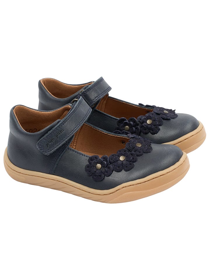 Leren barefootschoenen donkerblauw