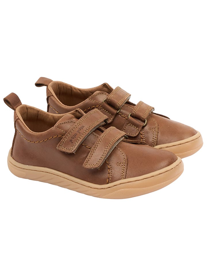 Leder-Barfußschuhe in Hellbraun