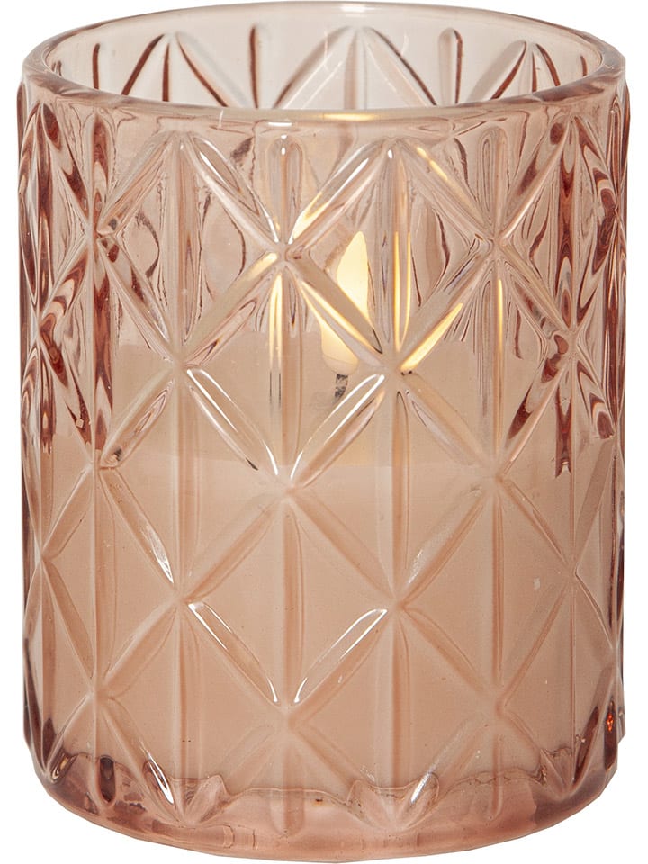 LED-Windlicht "Flamme Romb" in Beige