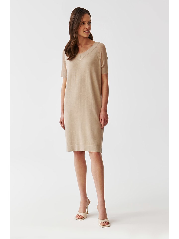Gebreide jurk beige