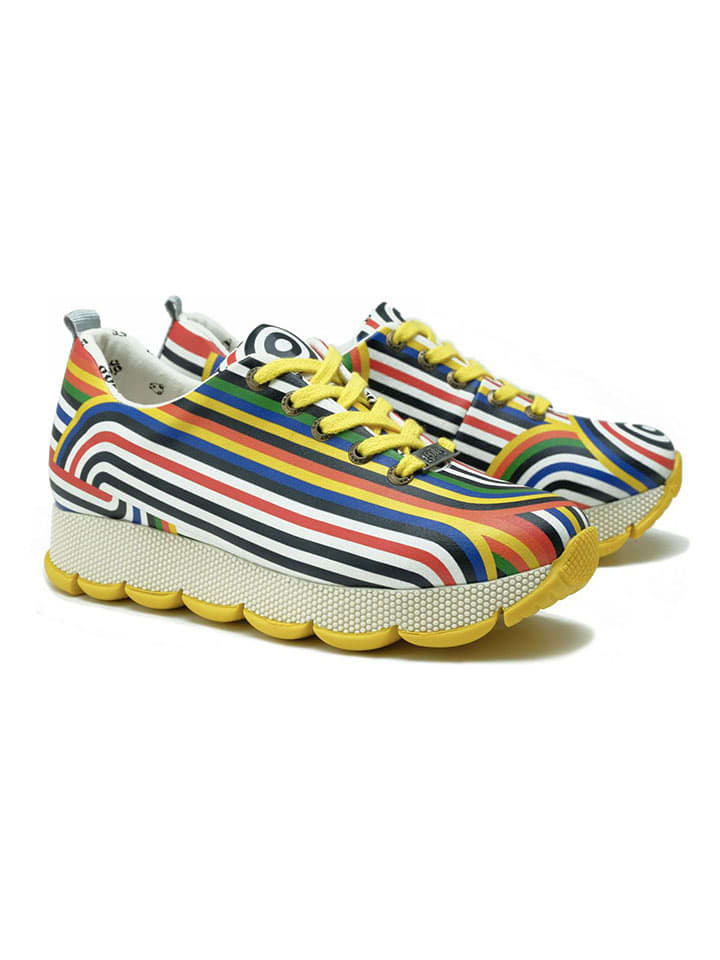 Leder-Sneakers in Bunt