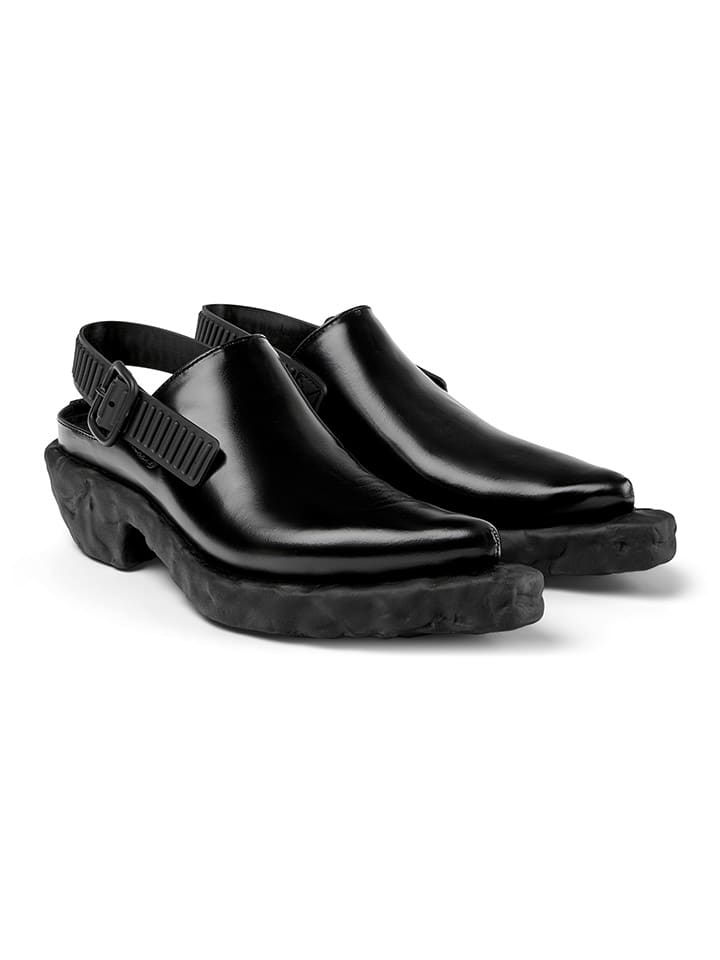 Leder-Clogs in Schwarz