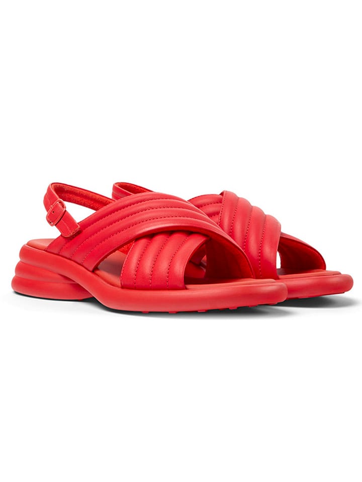 Leder-Sandalen in Rot