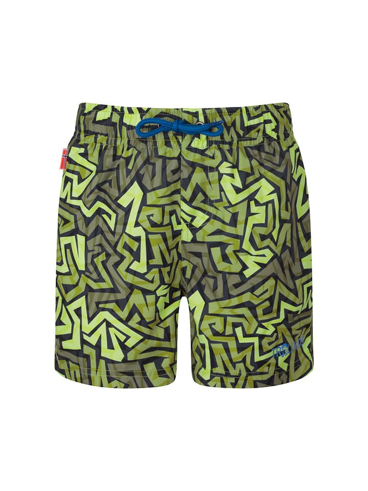 Badeshorts "Haukland" in Grün/ Schwarz