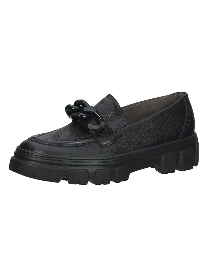 Leder-Mokassins in Schwarz