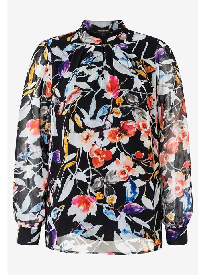Blouse zwart/meerkleurig