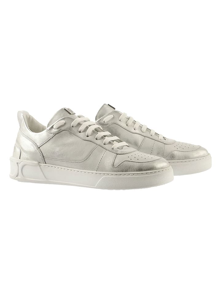 Leder-Sneakers "Mac" in Silber