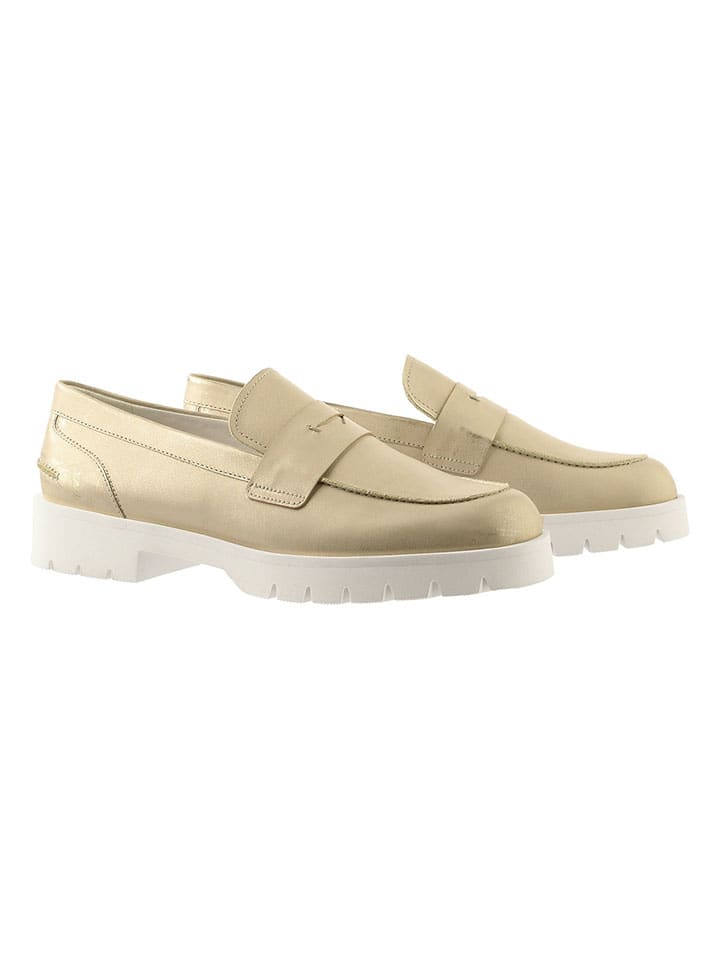 Leder-Mokassins "Bailey" in Gold