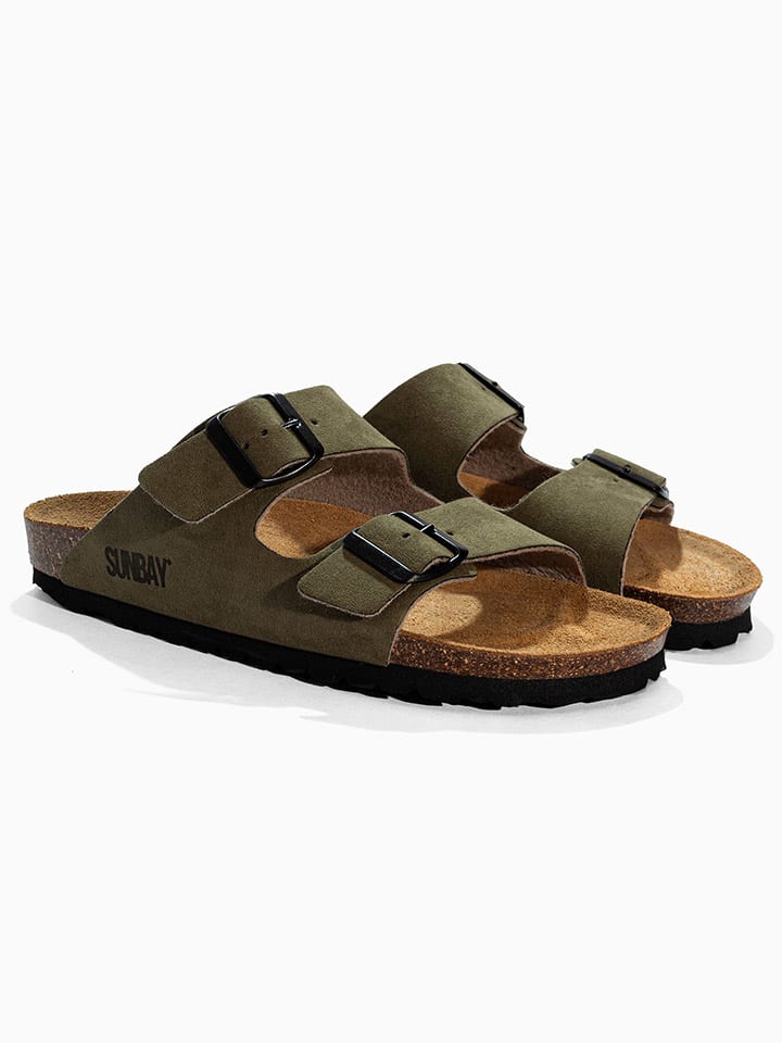 Pantoletten "Trefle" in Khaki