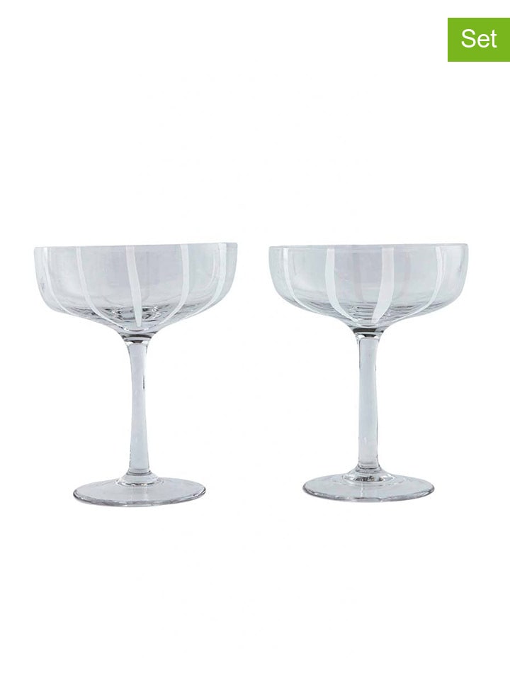Kieliszki (2 szt.) "Mizu" w kolorze białym do koktajli - 230 ml