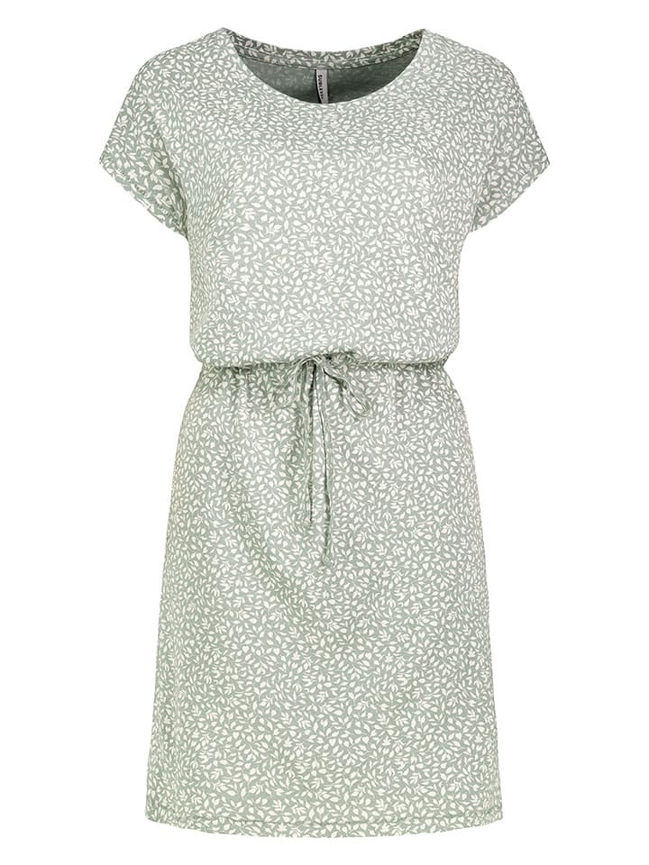 Jurk groen/wit