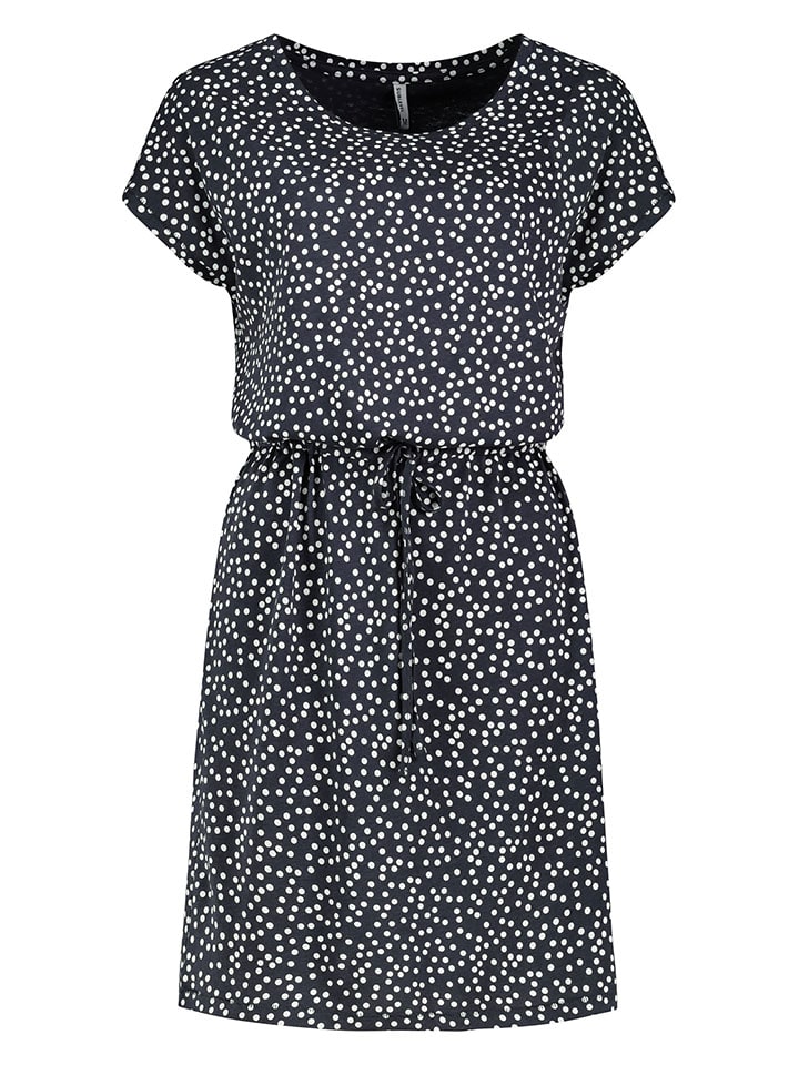 Kleid in Dunkelblau/ Weiß