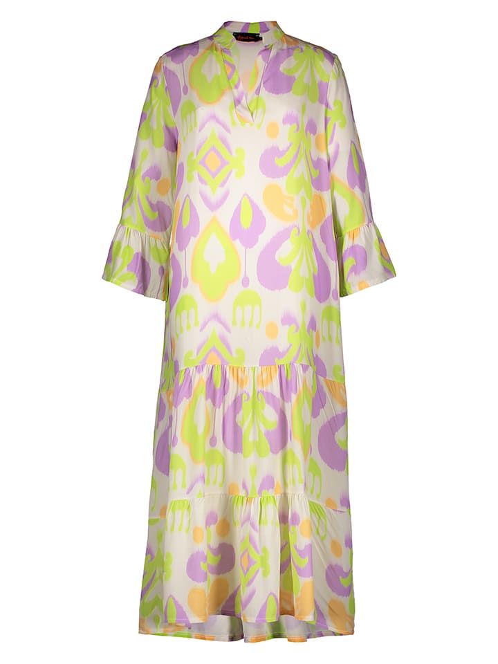 Kleid in Weiß/ Hellgrün/ Flieder