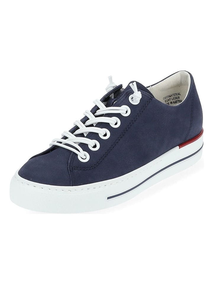 Leder-Sneakers in Dunkelblau