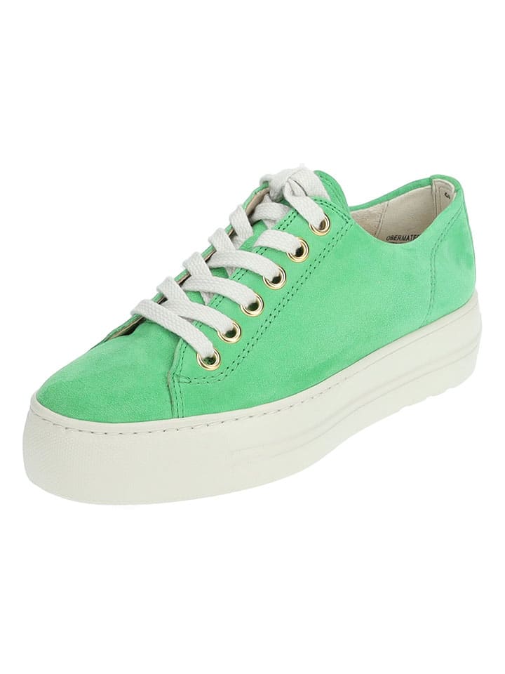 Leder-Sneakers in Grün