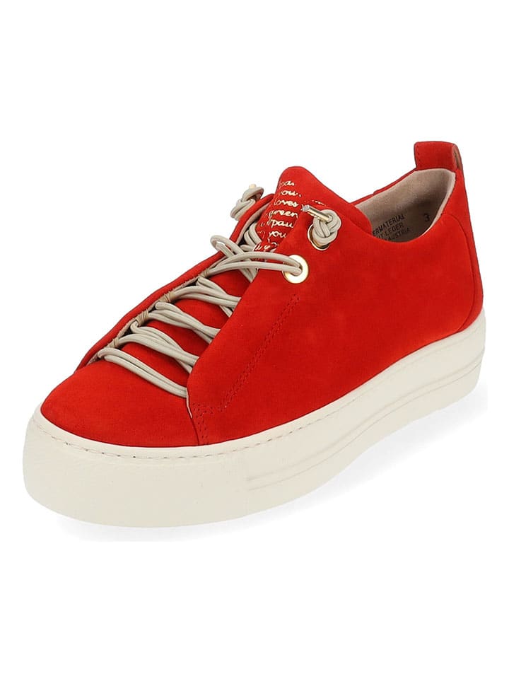 Leder-Sneakers in Rot