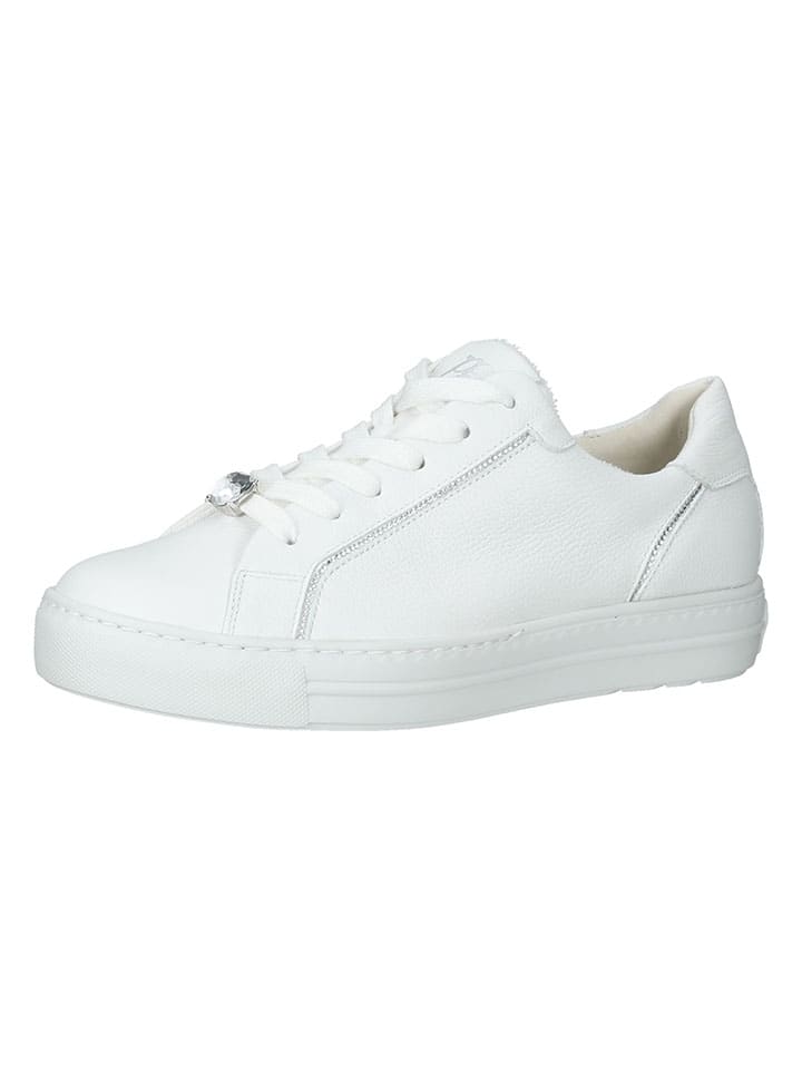 Leder- Sneakers in Weiß
