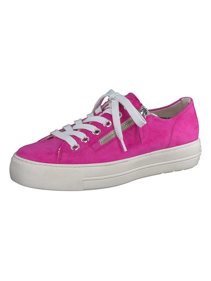 Leder-Sneakers in Pink