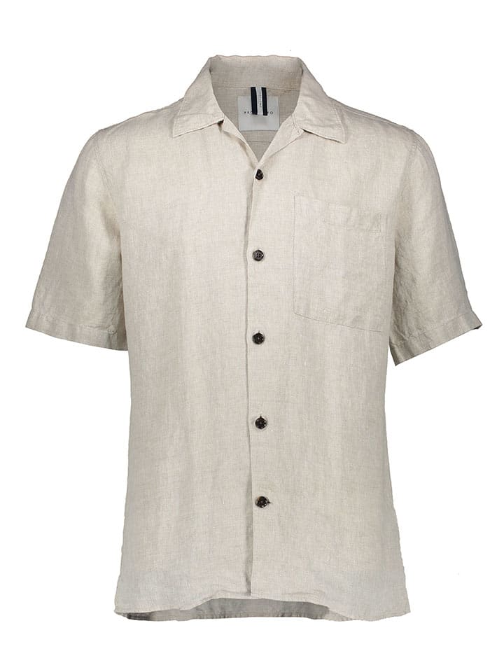 Linnen blouse - Slim fit - lichtgrijs