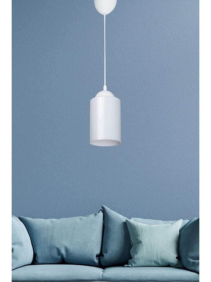 Lampa wisząca w kolorze białym - wys. 60 x Ø 10 cm