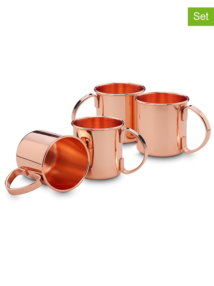 4-delige set: cocktailbekers koperkleurig - 500 ml