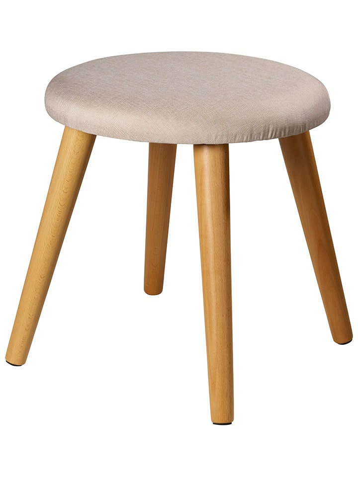 Sitzhocker "Skandi" in Creme - (H)42 x Ø 40 cm