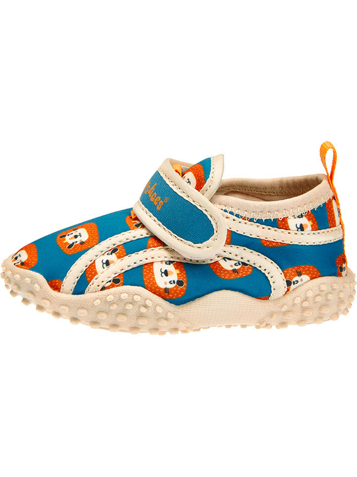 Buty kąpielowe w kolorze niebiesko-pomarańczowym