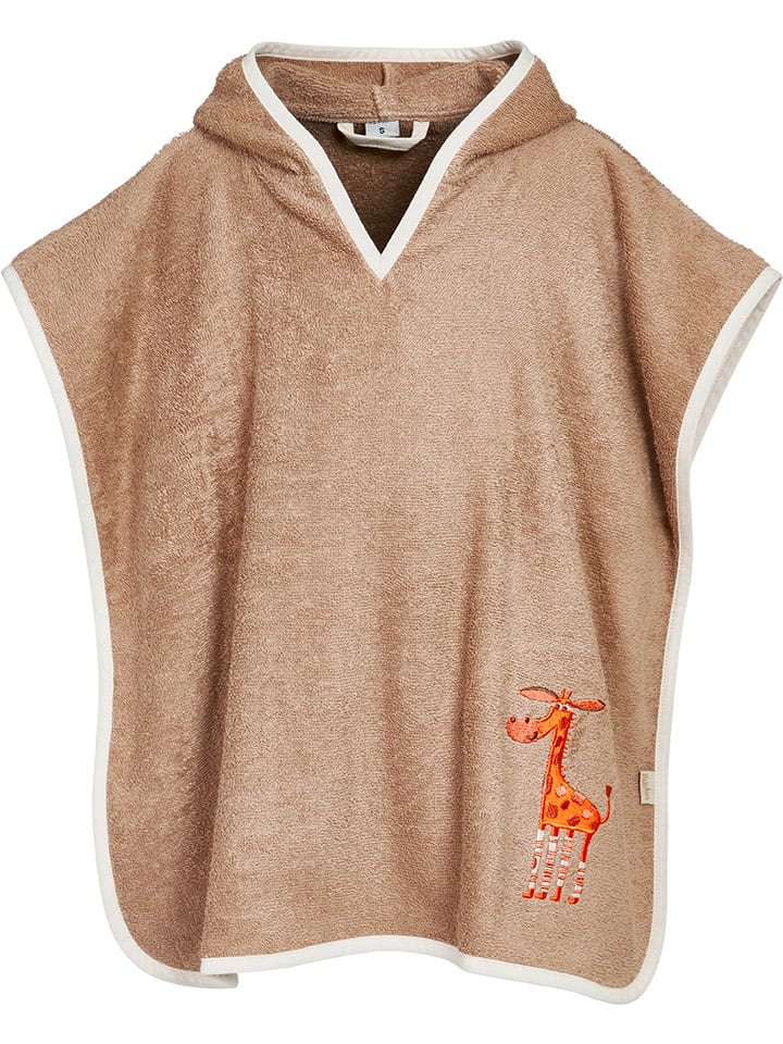 Badeponcho "Wildtiere" in Hellbraun