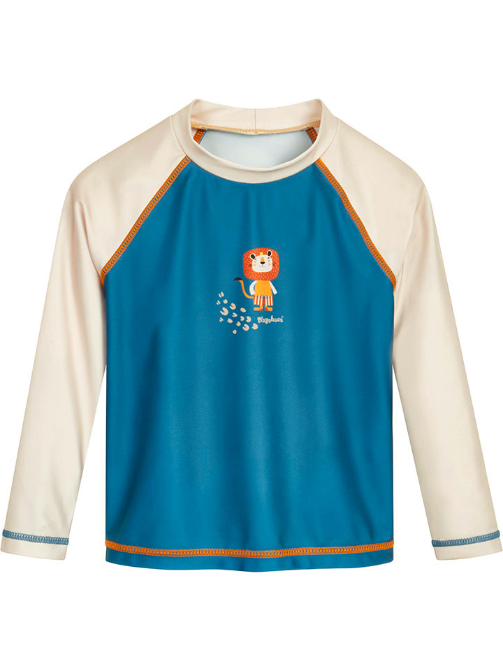 Badeshirt in Blau/ Creme