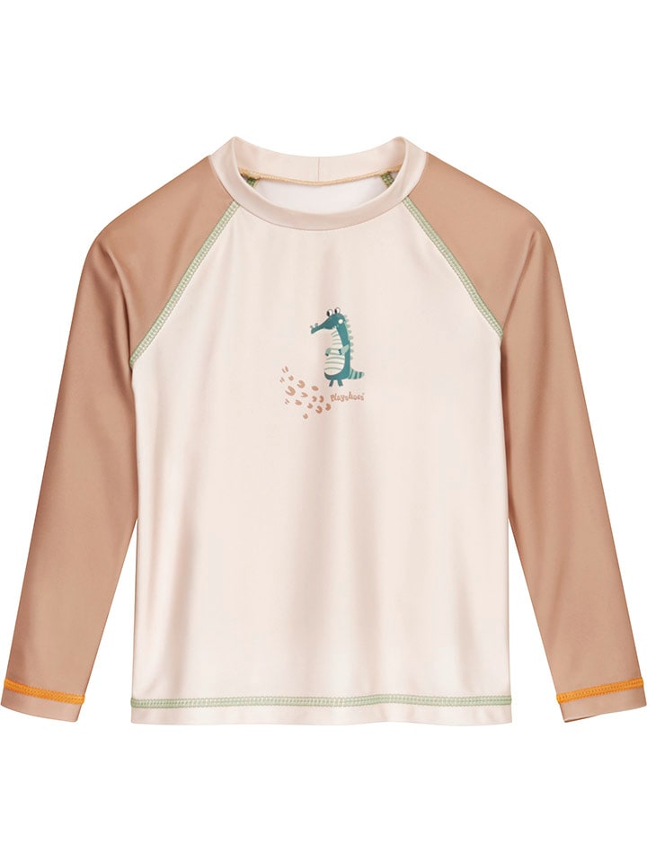 Badeshirt in Beige/ Hellbraun