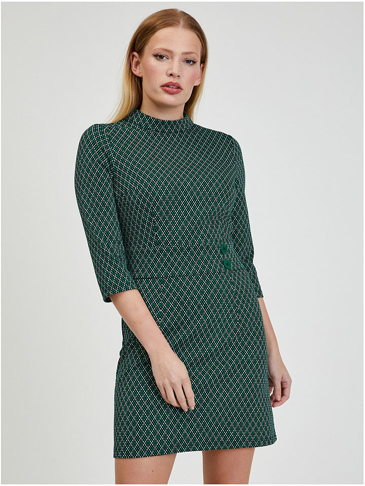 Kleid in Grün/ Schwarz